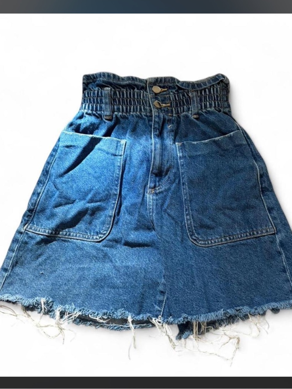 Zara Blue Denim Mini Skirt with Elastic Waist